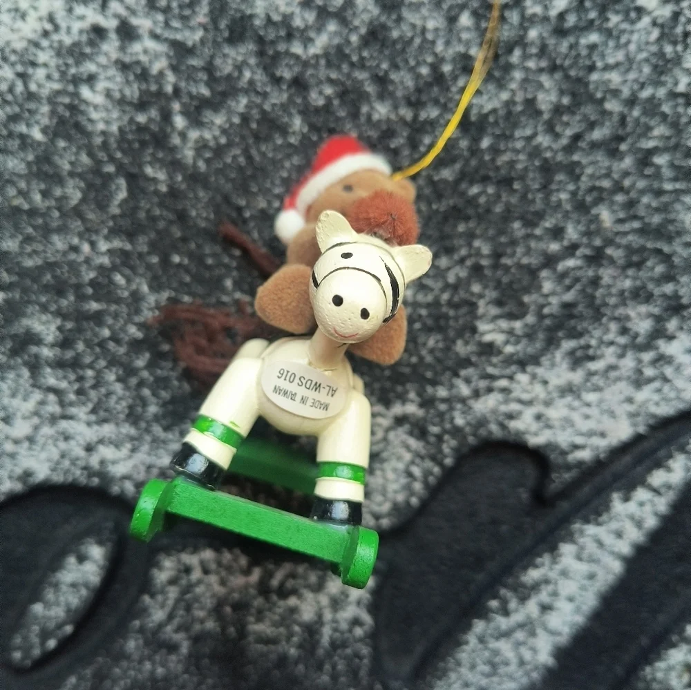House of Lloyd Rocking Horse Bear Christmas Tree Ornament